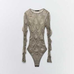 Zara mesh see threw long sleeve bodysuit
